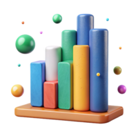 dramatic rustic Colorful Bar Graph with Gradient Isolated for Reports detailed png