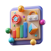 wonderful classic Colorful Chart Icon Cutout for Data Visualization premium png