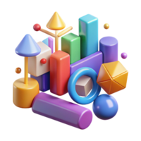 extraordinary minimalist Colorful Diagram Icons Isolated for Infographics premium png
