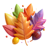 serene rustic Colorful Fall Leaves Isolated for Seasonal Graphics detailed png