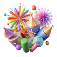 beautiful abstract Colorful Fireworks Birthday Celebration Transparent authentic png
