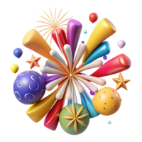 wonderful vintage Colorful Fireworks Display Cutout for Holiday Projects detailed png