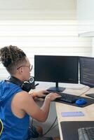 Computer Programmer Working In His Studio photo