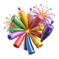 beautiful vintage Colorful Fireworks Isolated for Celebration Graphics original png