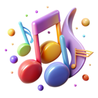 elegant abstract Colorful Music Notes Isolated for Music Festivals high resolution png