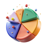 stunning contemporary Colorful Pie Chart with Shadows Isolated for Reports original png