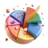 magnificent artistic Colorful Pie Chart Segments Transparent for Web Design premium png