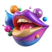 magnificent abstract Colorful Pop Art Lips Isolated exclusive png