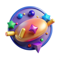 impressive abstract Colorful Pop Art Style Speech Bubble Oval Shape Transparent Background authentic png