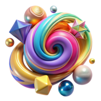 wonderful modern Colorful Swirls and Shapes Transparent for Backgrounds authentic png