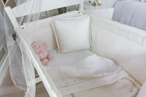 Top view of crib with canopy photo