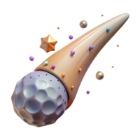 elegant artistic Comet with Tail Isolated for Astronomy Illustrations premium png