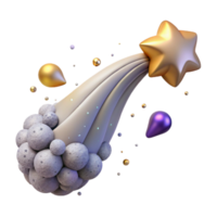 dramatic artistic Comet Tail Dust and Gas Isolated for Astronomy Graphics png