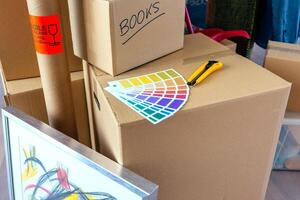 Detail of color palette and cutter photo