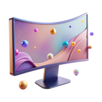 wonderful traditional Computer Monitor Curved Ultrawide Display Isolated for Gaming Setup png