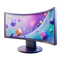 stunning creative Computer Monitor Curved Ultrawide Display Isolated for Gaming Setup detailed png