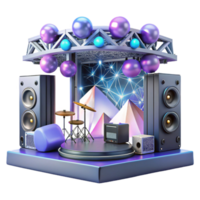 dramatic rustic Concert Stage with Audio Mixing Consoles and Processors Transparent for Sound Engineering authentic png