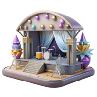 stunning minimalist Concert Stage with Backstage Area Isolated for Event Management authentic png
