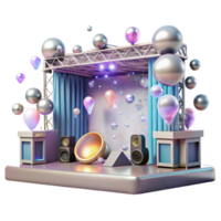 magnificent abstract Concert Stage with Bubble Machines and Snow Machines Isolated for Special Events genuine png