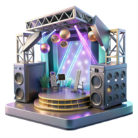 serene vintage Concert Stage with Audio Mixing Consoles and Processors Transparent for Sound Engineering authentic png