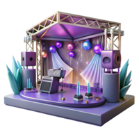 serene abstract Concert Stage with Digital Mixing Console Isolated for Modern Sound Engineering premium png