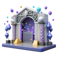 wonderful classic Concert Stage with Entrance Gates Isolated for Crowd Control high resolution png