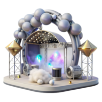 impressive artistic Concert Stage with Fog Machines and Haze Generators Transparent for Atmospheric Effects premium png