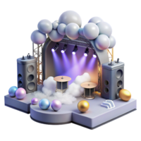 beautiful classic Concert Stage with Fog Machines and Haze Generators Transparent for Atmospheric Effects high resolution png