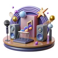 dramatic modern Concert Stage with Fog Machines and Haze Generators Transparent for Atmospheric Effects genuine png