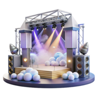 wonderful creative Concert Stage with Fog Machines and Haze Generators Transparent for Atmospheric Effects authentic png
