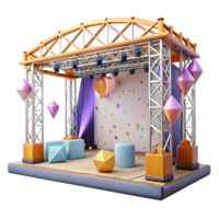 vibrant abstract Concert Stage with Lighting Truss System Isolated for Technical Drawings authentic png