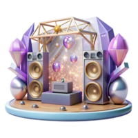 serene modern Concert Stage with Line Array Speakers Transparent for Powerful Sound high resolution png