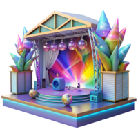 dramatic abstract Concert Stage with Multicolored Lighting Transparent for Dynamic Shows high quality png