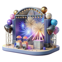 extraordinary classic Concert Stage with Pyrotechnics Display Cutout for Explosive Visuals original png