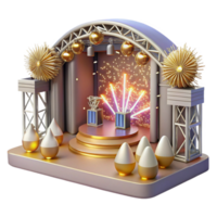 serene traditional Concert Stage with Pyrotechnics Display Cutout for Explosive Visuals high quality png