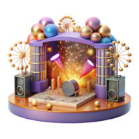 impressive abstract Concert Stage with Pyrotechnics Display Cutout for Explosive Visuals genuine png