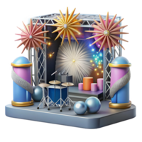 wonderful artistic Concert Stage with Pyrotechnics Display Cutout for Explosive Visuals authentic png