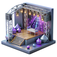 stunning abstract Concert Stage with Scaffolding and Ladders Transparent for Stage Setup high resolution png