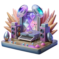 serene abstract Concert Stage with Sound Mixer Console Cutout for Live Music Production exclusive png