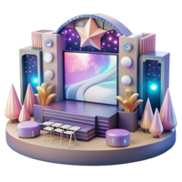 extraordinary minimalist Concert Stage with Projectors and Screens Isolated for Visual Displays original png