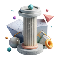 serene abstract Concrete Column Cutout Modern Architecture Element premium png