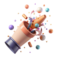 elegant abstract Confetti Cannon Transparent Shooting for Party Excitement high quality png