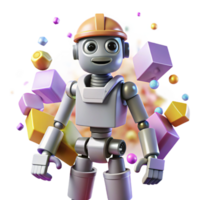 serene creative Construction Robot Silhouette Transparent for Building Projects authentic png
