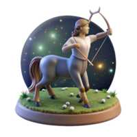 wonderful modern A wise centaur with a bow and arrow, gazing at a celestial constellation, in a moonlit meadow. Classical mythology style, soft lighting genuine png