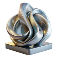 impressive artistic Abstract architectural sculpture, flowing forms, metallic finish, studio lighting, modern art, high quality png