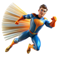 beautiful vintage A superhero with super speed, depicted as a blurred motion, lit with streaks of light in a dynamic, fast-paced style high quality png