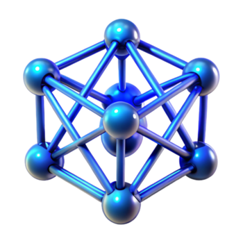 sereno contemporáneo un red de interconectado, brillante nodos, pulsante con energía, bañado en un profundo, zafiro azul luz, con un futurista, cyberpunk estético auténtico png