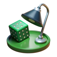 magnificent minimalist A pair of dice tumbling across a green felt poker table, illuminated by a single overhead lamp, gritty noir style professional png