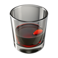 extraordinary creative A empty whiskey glass with lipstick stains, dimly lit, suggestive noir style authentic png