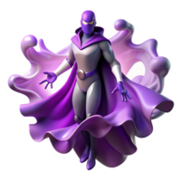 elegant classic A spectral superhero with flowing, ethereal robes, phasing through a wall, surrounded by a hazy, purple aura, in a surreal, dreamlike style genuine png